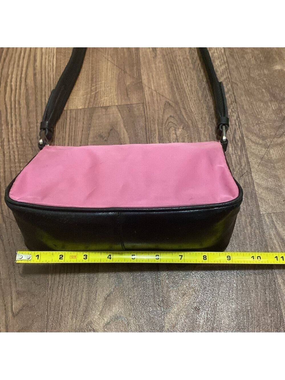 Prada Pink and Black Nylon Shoulder Purse - Picture 10 of 15